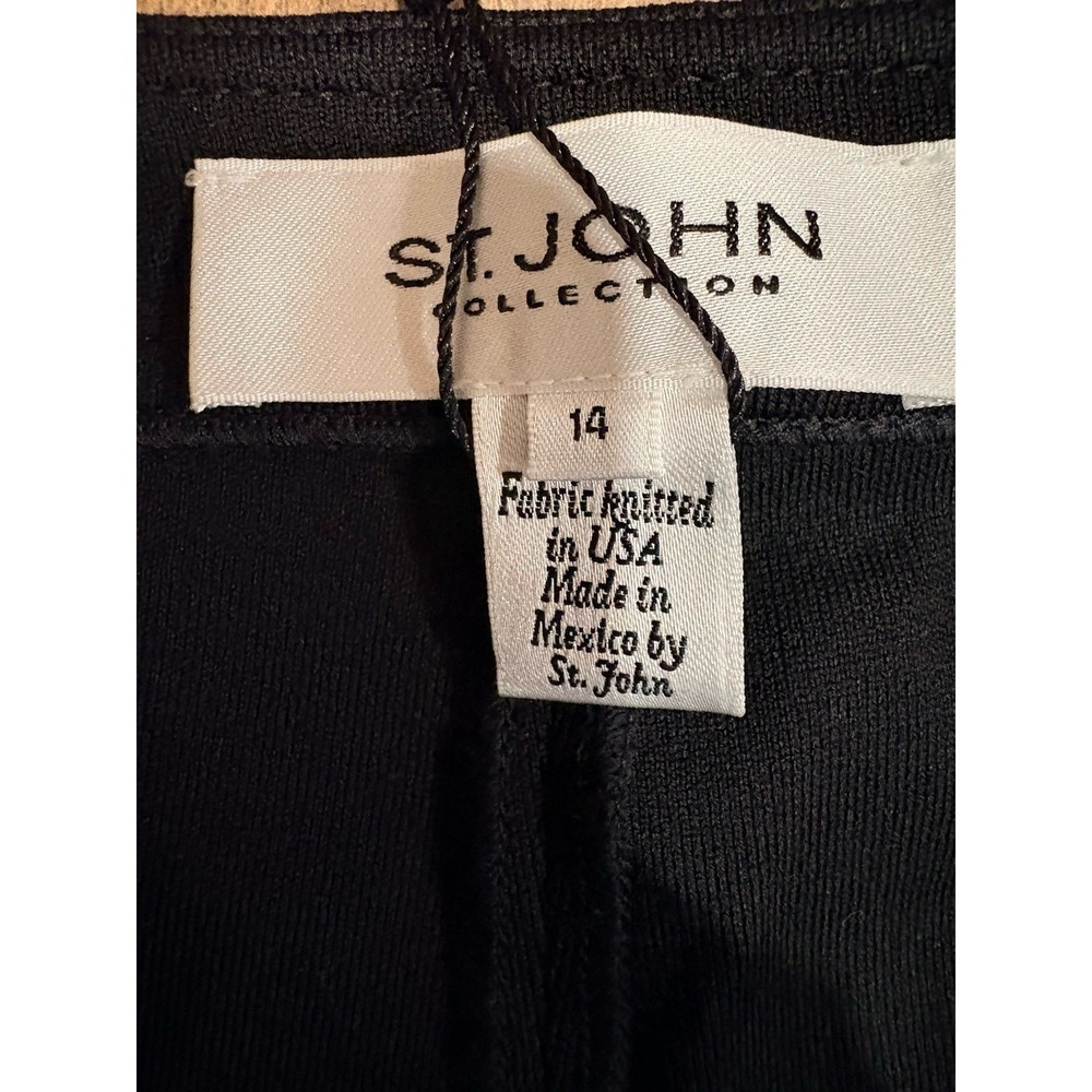 St. John Alexa Fit Black Milano Knit Career Wool Blend Ankle Pants 14 $495‎ NWT - Picture 3 of 10